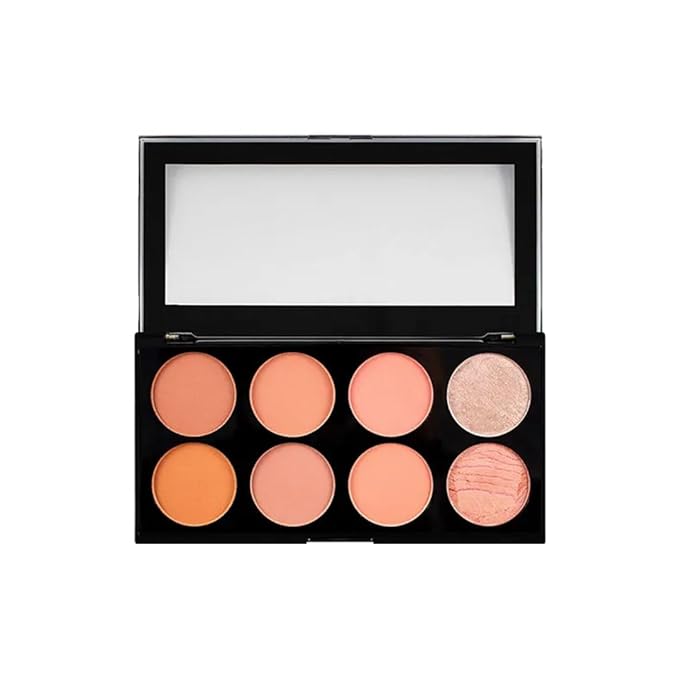 Makeup Revolution Ultra Blush Makeup Palette, Bronzer & Highlighter Makeup, Includes 8 Shades, Gluten free, Vegan & Cruelty Free, Hot Spice, 13g-Velvo Beauty