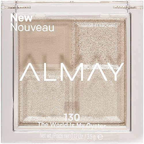 Almay Eyeshadow Palette, Longlasting Eye Makeup, Single Shade Eye Color in Matte, Metallic, Satin and Glitter Finish, Hypoallergenic, 130 The World Is My Oyster, 0.1 Oz-Velvo Beauty
