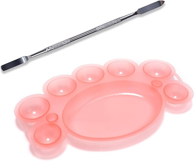 5Pcs ABS Makep Palette Nail Painting Palette with Stainless Steel Stirring Rod Nail Tool Set, Nail Art Polish Painting Mixed Color Palette-Velvo Beauty