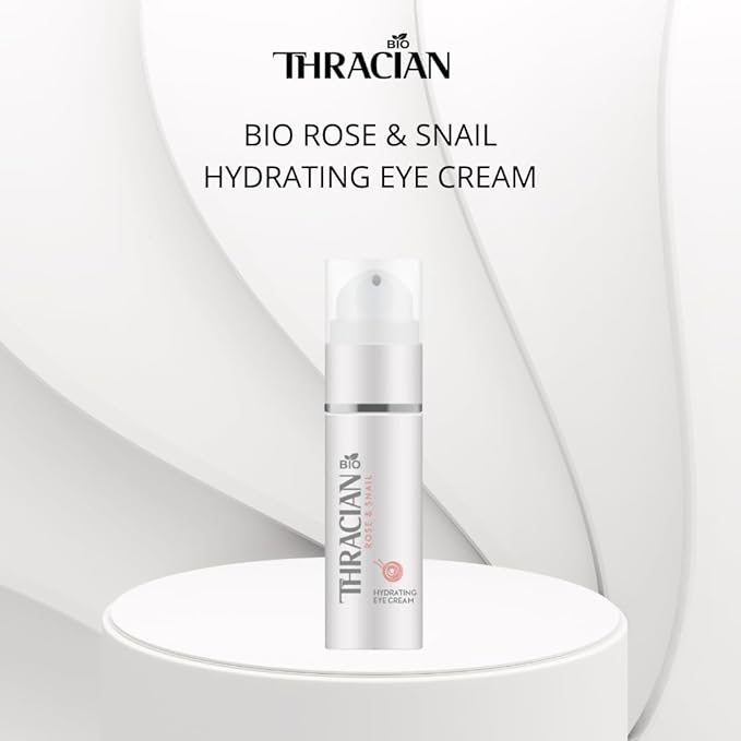 Thracian Bio Rose & Snail Hydrating Eye Cream for Dark Circles, Eye Bags and Puffiness with Bulgarian Bio Rosa Damascena Oil, Hyaluronic Acid and Pearl Powder, 30 ml/1.01 Fl Oz-Velvo Beauty