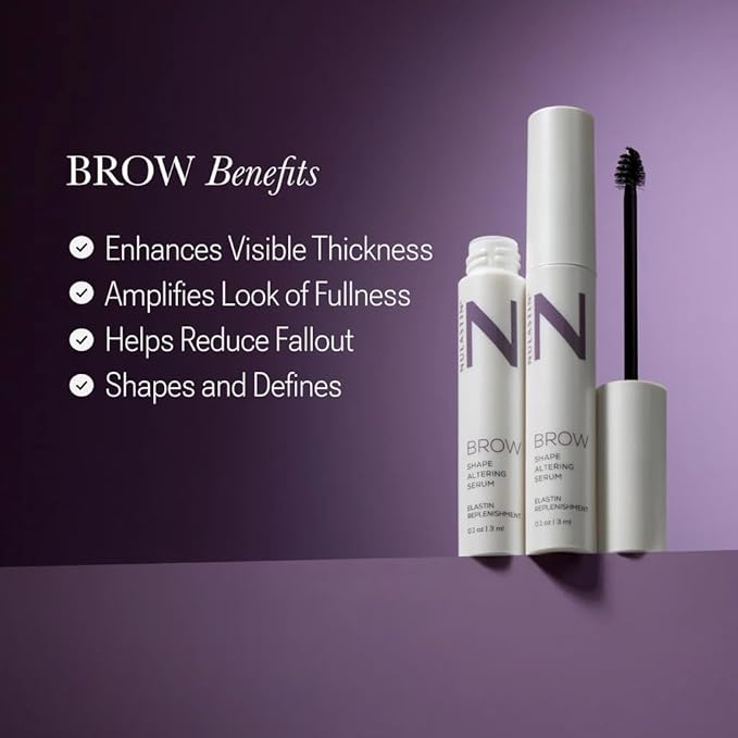 NULASTIN Eyebrow Serum for Thicker Looking Brows - BROW Shape Altering Serum - Reduce Shed & Encourage Fuller, More Youthful-Looking Brows - With Keratin & Peptides (0.1 Fl Oz)-Velvo Beauty