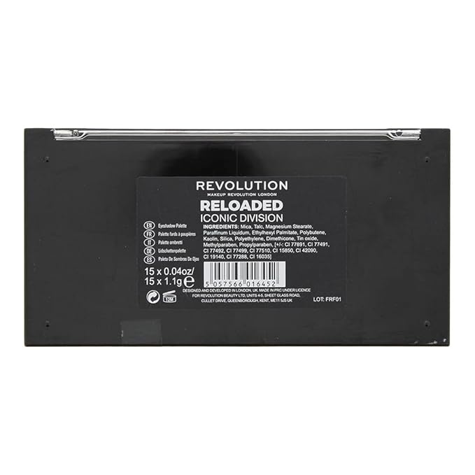 Makeup Revolution Reloaded Palette, Makeup Eyeshadow Palette, Includes 15 Shades, Lasts All Day Long, Vegan & Cruelty Free, Iconic Division, 16.5g-Velvo Beauty