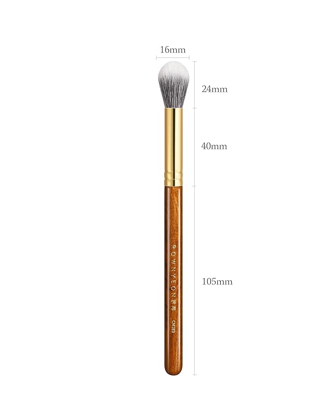Desert Oak Series Dual Wool Highlighter Brush - Round Dome Goat Hair for Targeted Glow, Powder/Cream Highlight, Bubinga Handle (CM 189)-Velvo Beauty