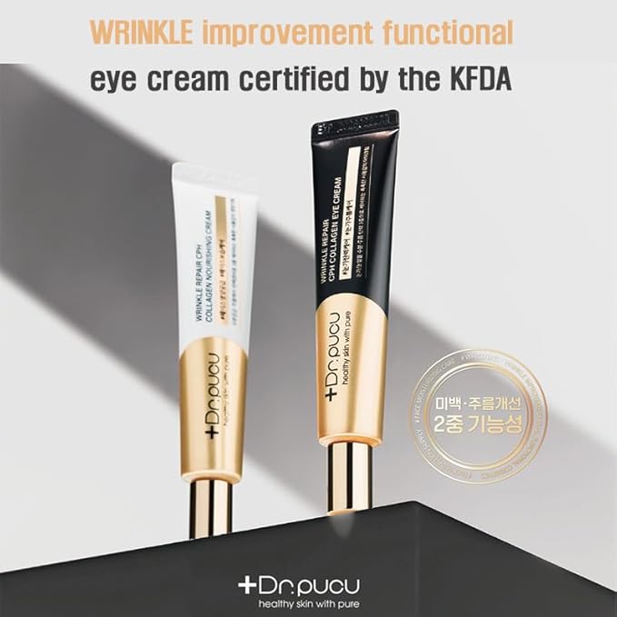 Wrinkle Repair Collagen EYE CREAM, Korean eye cream, under-eye night cream for anti aging, moisturising, no greasy or too light texture, mild powdery scent, 1.01 fl. Oz-Velvo Beauty