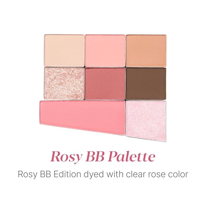 Espoir Real Eye Palette All New #3 Rosy BB 0.2 oz | Multi-Use Long-Lasting Blendable 8 Colors Natural Glitter Soft veil matte Makeup Eyeshadow Palette for Various Makeup Looks | Korean Makeup-Velvo Beauty