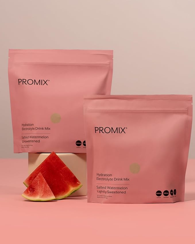 ProMix Nutrition Electrolytes Powder Hydration Packets - Himalayan Pink Salt, Magnesium, Potassium, Vitamin C - Salted Watermelon, Lightly Sweetened - 30 Servings (Pack of 30)-Velvo Beauty