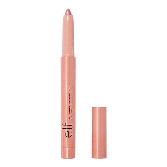 e.l.f. No Budge Shadow Stick, Long-Lasting Cream Eyeshadow Stick For High-Pigment, Metallic Color, Vegan & Cruelty-Free, Rose Gold-Velvo Beauty