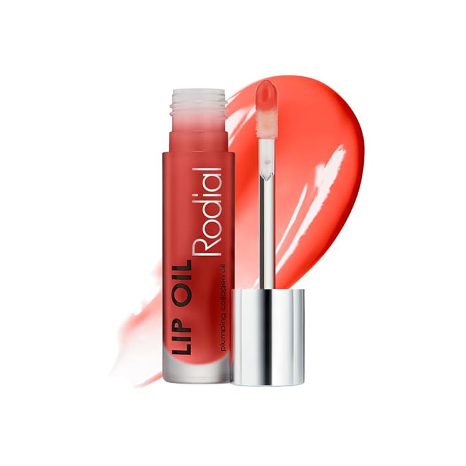 Rodial Plumping Collagen Lip Oil Sugar Coral 0.13fl.oz, Vegan Collagen-Infused Lip Oil with Macadamia and Jojoba Oil, Deep Hydration for Fuller-Looking Pout, Ultra-Nourishing Formula for Silky Lips-Velvo Beauty