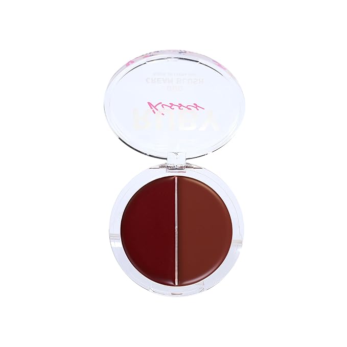 Ruby Kisses Duo Cream Blush, Smooth, Natural-Looking, Long-Lasting Face Makeup Blush for Cheeks, Lips, and Eyes, Buildable and Blendable, Infused with Green Tea, Aloe Vera Extract, and Hyaluronic Acid (Rosewood)-Velvo Beauty