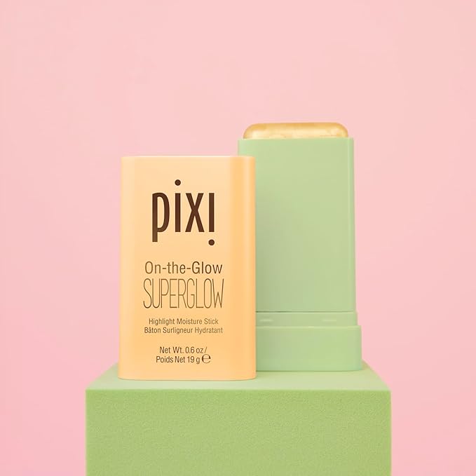 Pixi On-the-Glow SuperGlow - GlidedGold, Hydrating Gel-Cream Highlighter with Ginseng, Aloe Vera & Fruit Extracts, For Cheeks & Brow Bones, 19g / 0.6oz, Paraben-Free, Luminous Natural Highlight-Velvo Beauty