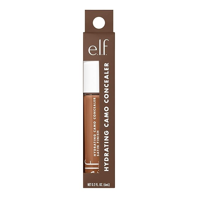 e.l.f. Hydrating Camo Concealer, Lightweight, Full Coverage, Long Lasting, Conceals, Corrects, Covers, Hydrates, Highlights, Rich Chocolate, Satin Finish, 25 Shades, All-Day Wear, 0.20 Fl Oz-Velvo Beauty