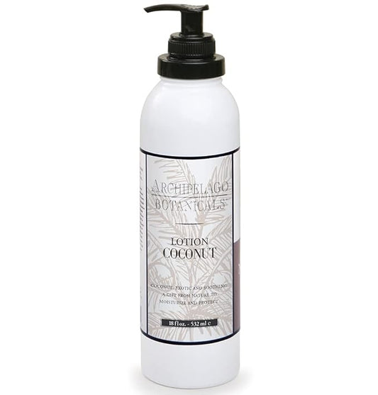 Archipelago Botanicals Coconut Moisturizer, Nourishing Coconut Body Lotion for Hydrated, Vibrant Skin, Paraben Free, Phthalate Free, 18 oz-Velvo Beauty
