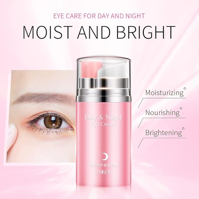 Rose Essential Oil Day and Night Eye Cream, Eye Cream for Dark Circles & Puffiness, Moisturizing Hydrating Fade Fine Lines Eye Bags Removal Dark Circles Firming Eye Skin For Women, Gift for Travel-Velvo Beauty