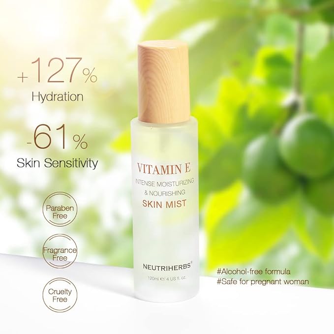 Neutriherbs Face Mist Vitamin E Hydrating Face Mist Natural Facial Spray Mist Moisturizing Soothing Skin Care US 4 fl.oz-Velvo Beauty