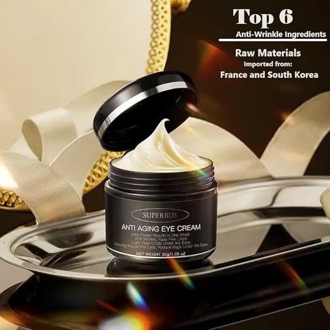 SUPERBUS Anti Aging Eye Cream, Anti Wrinkle, Fade Fine Lines, Reduce Bags and Light / Dark Circle Under the Eyes, Firming Around the Eyes-Velvo Beauty