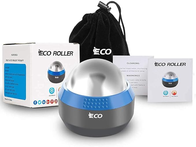 iECO Cryosphere Cold Massage Roller Ball - Massage Ball for Cold & Heat Relief, Myofascial Release, Trigger Point Therapy, Muscle Knots - Deep Tissue Ice Massager-Velvo Beauty