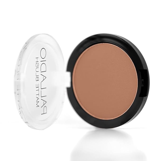 Palladio Matte Blush, Brushes onto Cheeks Smoothly, Soft Matte Look and Even Finish, Flawless Velvety Coverage, Effortless Blending Makeup, Flatters the Face, Convenient Compact, Chic-Velvo Beauty