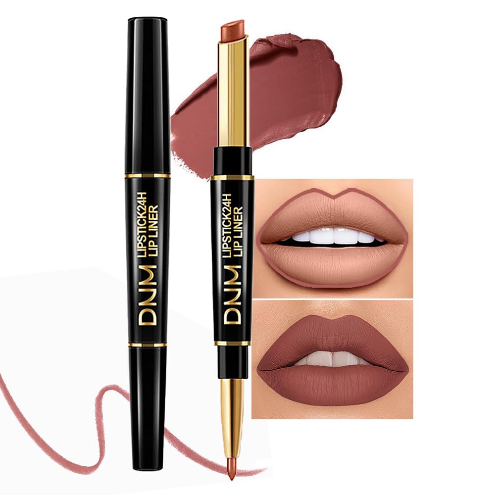 Kaely 2-in-1 Brown Lip Liner & Lipstick Set Kit for Women, Matte Lips Kit with Lip Liner Lip Stains Long Lasting Waterproof 24 Hour Lipstick and Lip Liners Combo Lipliners Pencil Set 11-Velvo Beauty