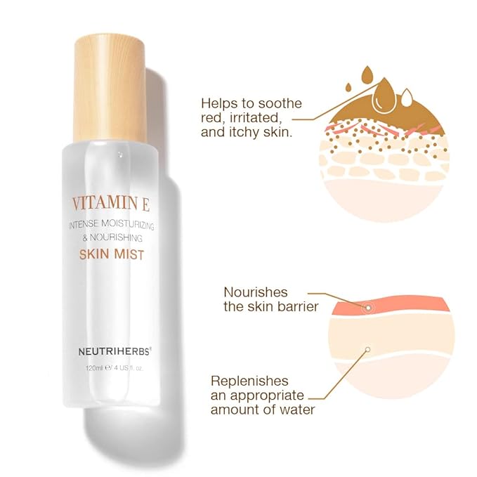 Neutriherbs Face Mist Vitamin E Hydrating Face Mist Natural Facial Spray Mist Moisturizing Soothing Skin Care US 4 fl.oz-Velvo Beauty