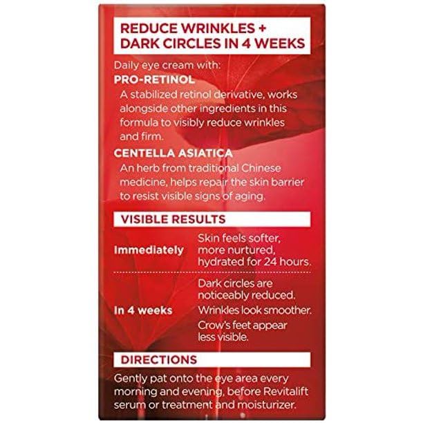 Personal Care - L'Oreal - RevitaLift Anti-Wrinkle + Firming Eye Cream 14g/0.5oz-Velvo Beauty
