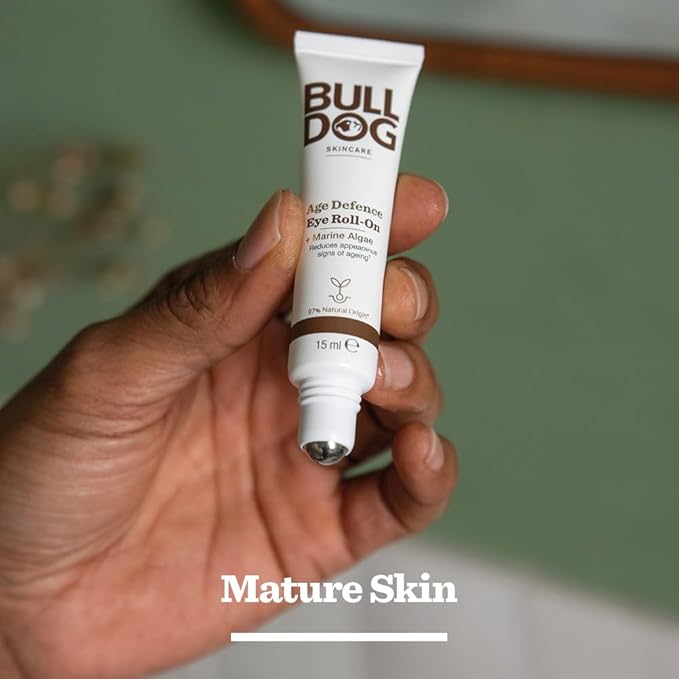 Bulldog Skincare Eye Roll On for Men, Age Defence, Rose, 15 ml-Velvo Beauty
