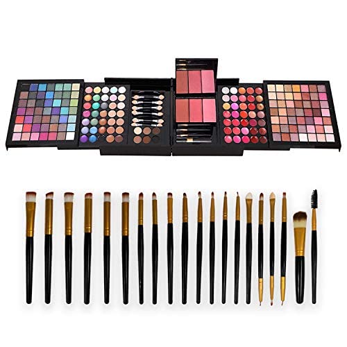 Teen Beginner Makeup Kit, Makeup Kit For Women Full Kit 177 Color Eyeshadow Palette Lipstick Set Lips Blush Foundation Eyebrow Powder With Mirror + 20pcs brush-Velvo Beauty
