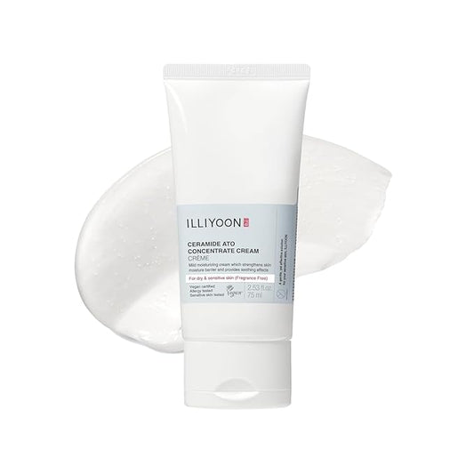 Illiyoon Ceramide Ato Concentrate Cream | Moisturizer for Dry & Sensitive Skin, 100hr Lasting Hydration, For Face & Body, Gentle for Infants, Moisture Barrier Repair, Vegan Certified, 2.53 fl.oz.-Velvo Beauty