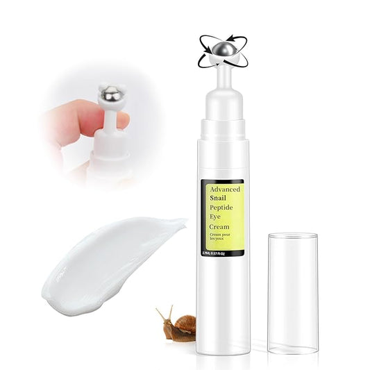 Advanced Snail Peptide Eye Cream for Dark Circles & Puffiness, Snail Mucin Eye Cream with Niacinamide Reduce Wrinkles & Fine Lines, 1 Pcs Under Eye Roller Cream for Moisturizing.-Velvo Beauty