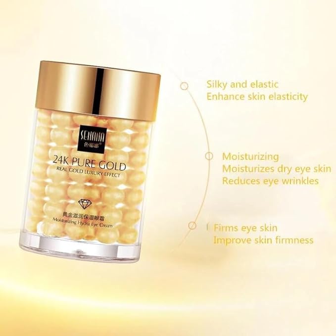 24K Gold Eye Cream For Deep Hydrating, Anti-Aging Gold Eye Cream For Dark Circles And Puffiness,Moisturizing Lightenex Gold Cream Lifting Eye SENANA (1 PACK)-Velvo Beauty