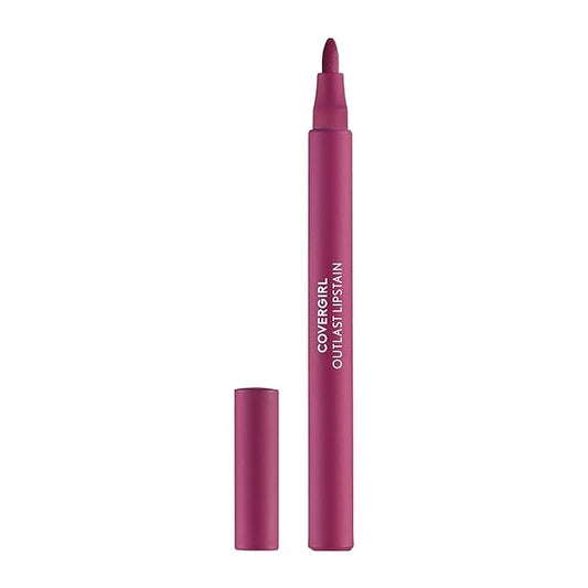 COVERGIRL Outlast, 40 Jazzberry, Lipstain, Smooth Application, Precise Pen-Like Tip, Transfer-Proof, Satin Stained Finish, Vegan Formula, 0.06oz-Velvo Beauty