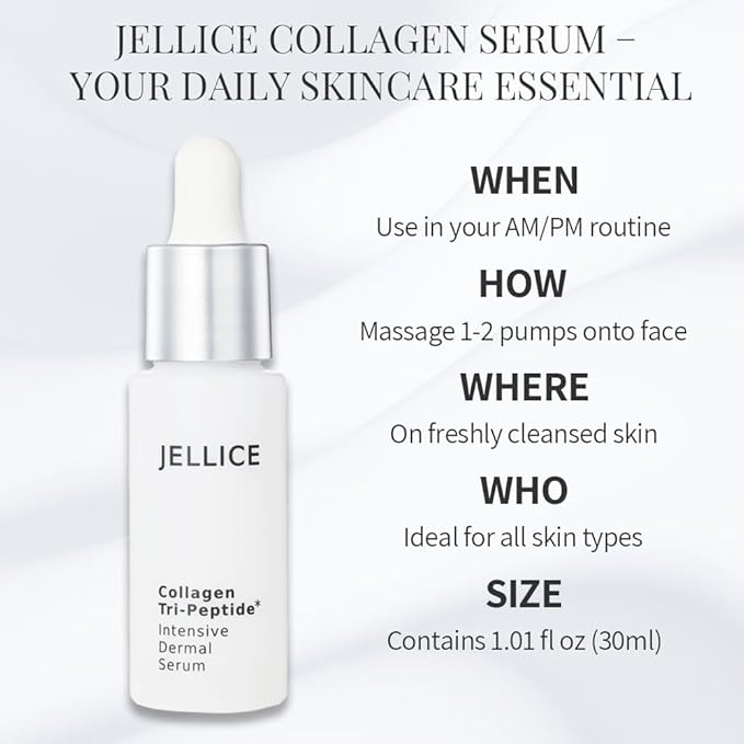 Intensive Dermal Collagen Tripeptides Serum for Face - Collagen Serum for Women with All Skin Types - Enhanced Hydration & Nourishment - Japanese Cosmetics - 1.01 fl oz-Velvo Beauty