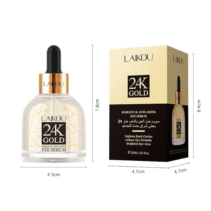 AKARY 24K Gold Eye Serum, Under-eye Firming Serum for Reduces Puffy Eyes, Dark Circles, Fine Lines, Under Eye Bags, Tightening, Hydrating Face Serum, Treatment for Skin Care with Nicotinamide and Vitamin E-Velvo Beauty