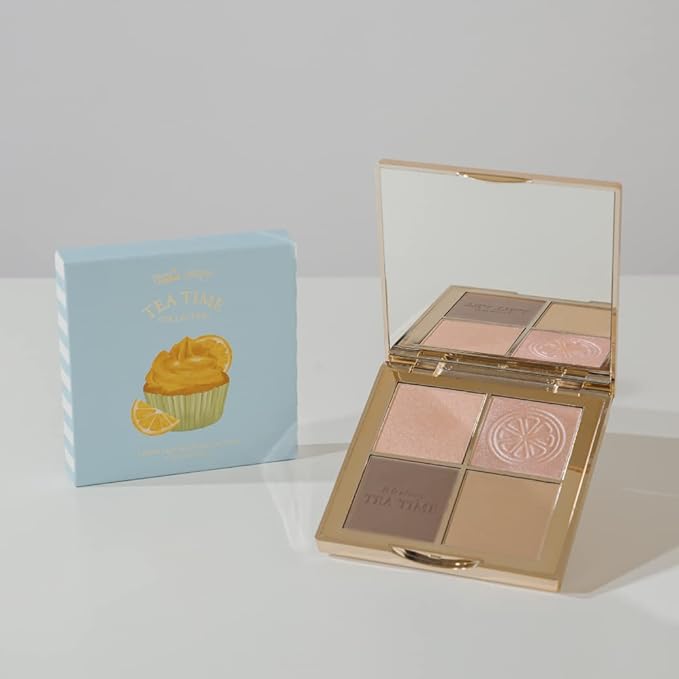 FreshO2 x Pony | Lemon tart multi-use Palette | 2 shades of highlight and 2 shades of contour| Delicate pearl like shimmer, super smooth | Made In Taiwan | Vegan Cruelty Free-Velvo Beauty