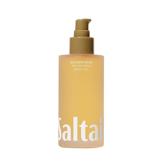 Saltair Body Oil. Luxurious Golden Hour After Shower and Bath Oil Moisturizer for Women and Men. Botanical, Non-Greasy, and Well-Absorbing Lotion for Hydrating Dry Skin. 4oz Pump Bottle-Velvo Beauty