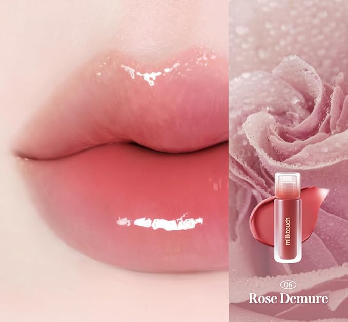 MILKTOUCH Dew Stain Sheer Lip Gloss (06 Rose Demure, 0.14 Fl Oz (Pack of 1))-Velvo Beauty