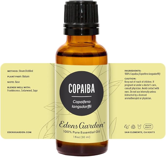 Edens Garden Copaiba Essential Oil- 100% Pure Premium Grade, Undiluted, Natural, Therapeutic, Aromatherapy, The Best for Diffuser, Skin, Face, Hair 30 ml (1 fl oz)-Velvo Beauty