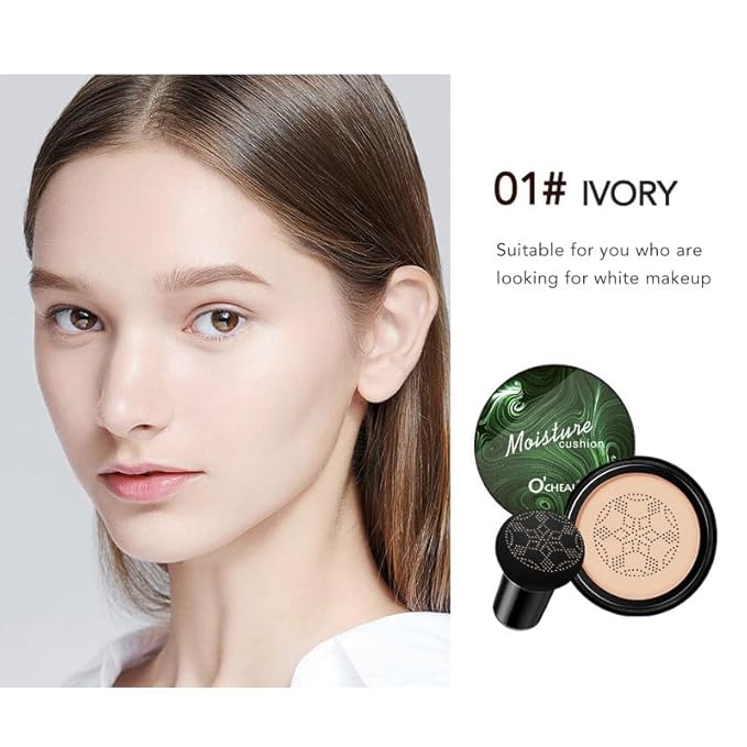 Mushroom Head Air Cushion BB Cream Foundation Cream for Face Makeup Concealer Cushion for Face Comestics Make Up Cushion Compact Natural-Velvo Beauty
