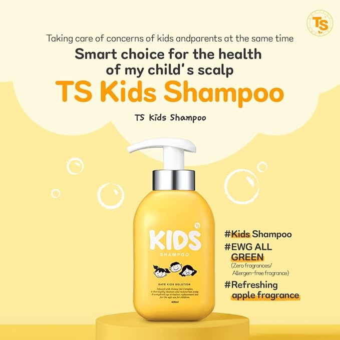 TS Kids Shampoo For Itchy, Dandruff Scalp Kids | Treatment for kids | Free Sulfate, Parabens, Silicones, Allergen (14.1 fl oz, 400ml)-Velvo Beauty