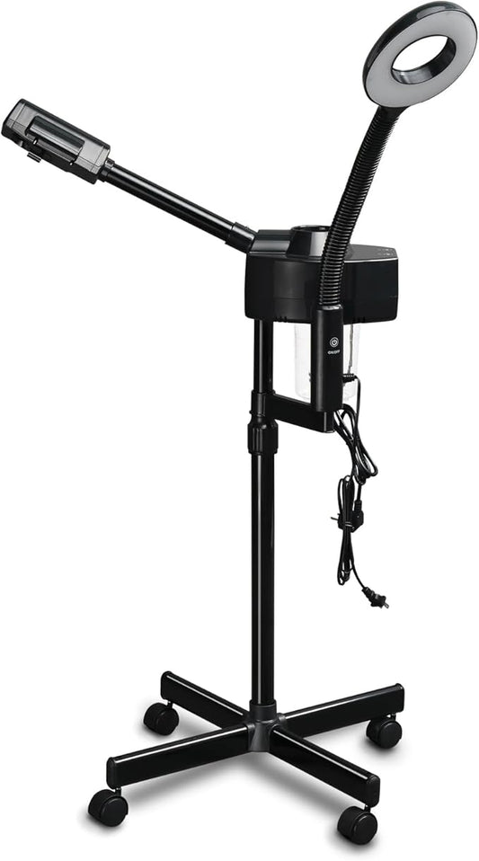 Winado 2 in 1 Professional Facial Steamer with 5X Magnification Lamp & Touch Screen, Esthetician Steamer Humidifier Face Spa Mist Steam for Home Beauty Salon, Personal Skin Care Deep Cleaning, Black-Velvo Beauty