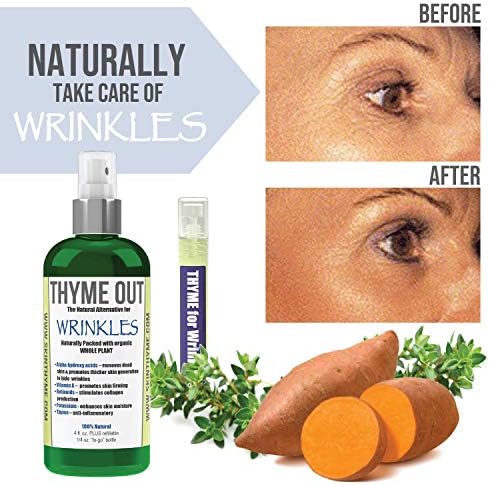 All Natural Anti-Wrinkle Face Mist Spray with Thyme, Bakuchiol, AHA, Beta Carotene and Potassium - Fights Wrinkles, Fine Lines, Inflammation, and Dryness While Boosting Collagen (4 oz)-Velvo Beauty