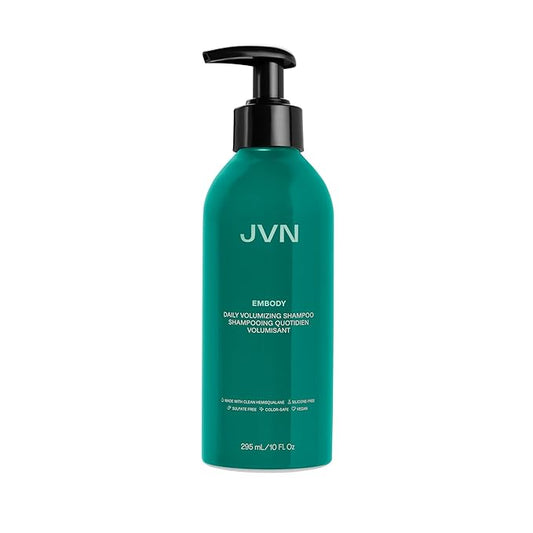 JVN Embody Volumizing Shampoo, Clean, Volume-Boosting Shampoo for All Hair Types, Clarifying, Adds Fullness and Restores Shine, Sulfate-Free, 10 Fluid Ounces-Velvo Beauty