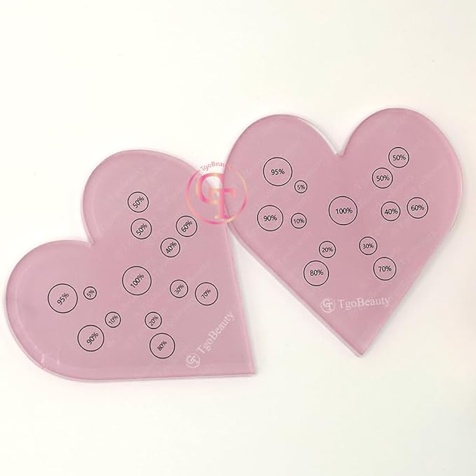 TgoBeauty Acrylic Mix Heart Palette Permanent Makeup Ink Color Ratio Tool Heart Pink Cosmetic Makeup Palette for Eyebrow Lip Nail Art Makeup (Pink)-Velvo Beauty