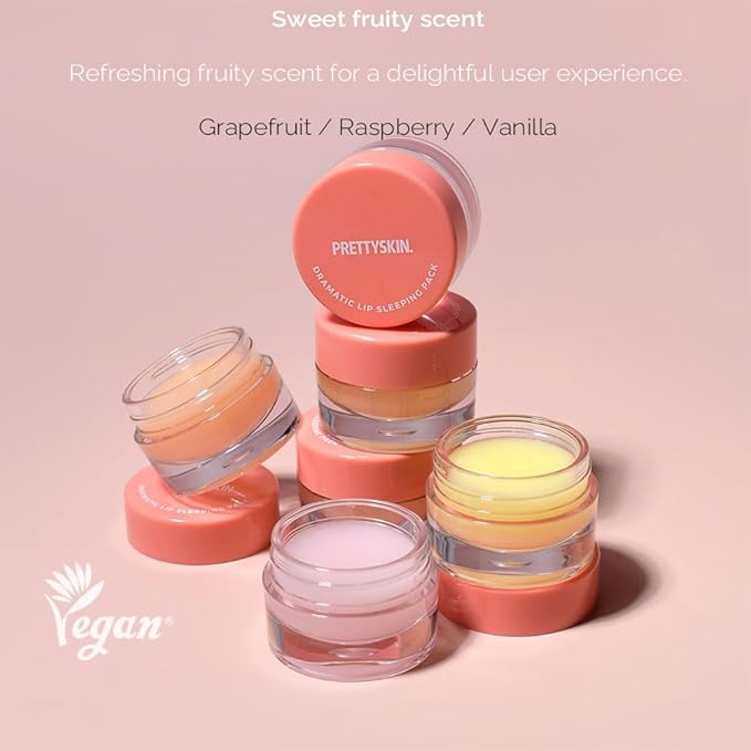 PS.PRETTYSKIN Korean Vegan Lip Sleeping Pack for Intense Hydration | Nourish Dry Lips with Glossy Finish 9g (Dreamy Grapefruit)-Velvo Beauty