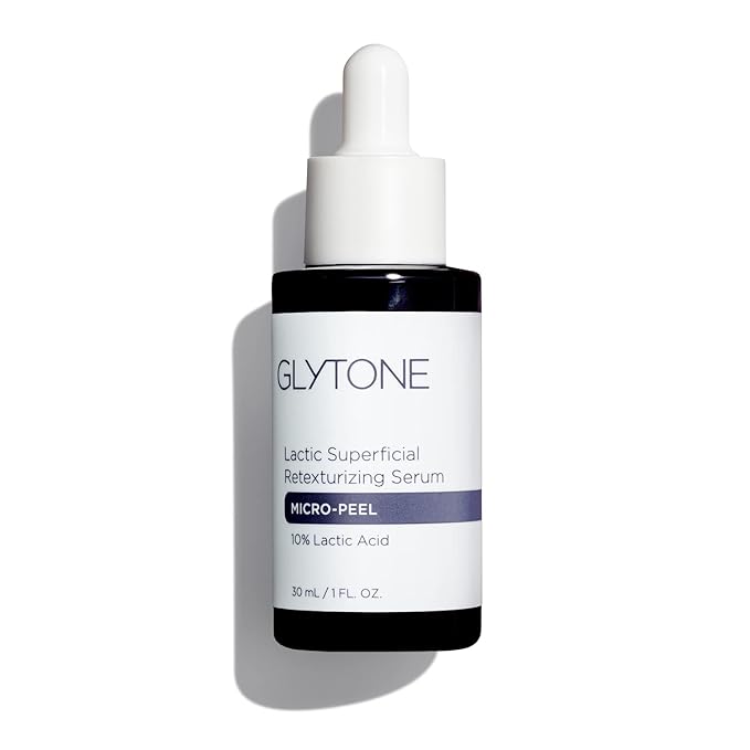 Glytone Micro-Peel Lactic Superficial Retexturizing Serum | Anti-Aging AHA Exfoliating Serum for Face with 10% Lactic Acid | Hydrates, Brightens & Reduces Wrinkles | Paraben-Free - 1 Fl oz-Velvo Beauty