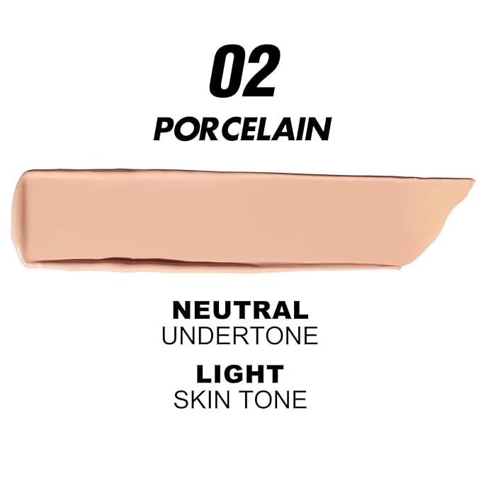 FOCALLURE 2 Pcs Liquid Foundation, Skin Evolution Foundation + Concealer, Full Coverage Foundation Makeup, Durable, Waterproof, Oil-Control, Hides Wrinkles & Lines, Porcelain-Velvo Beauty