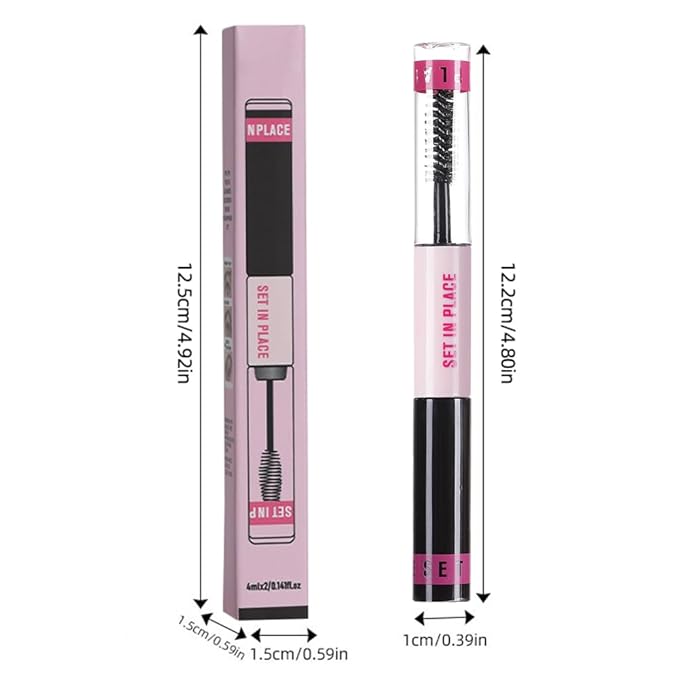 evpct 2-in-1 Tinted Brow Gel & Clear Brow Setting Glue Eyebrow Gel Kit - Strong Hold 24HR Waterproof Smudgeproof Eyebrow Makeup for Natural Soft Full Brows, Brows Enhancer Mascara Makeup - Black-Velvo Beauty