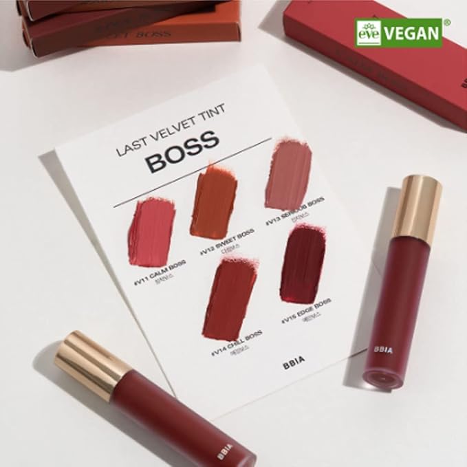 BBIA Last Velvet Tint - Soft & Creamy Matte Finish Lip Stain, Blur Effect with Velvety Texture, Long-Lasting, High Pigment, Lightweight, Non-Drying, Vegan, Korean Lip Makeup (V11 CALM BOSS)-Velvo Beauty