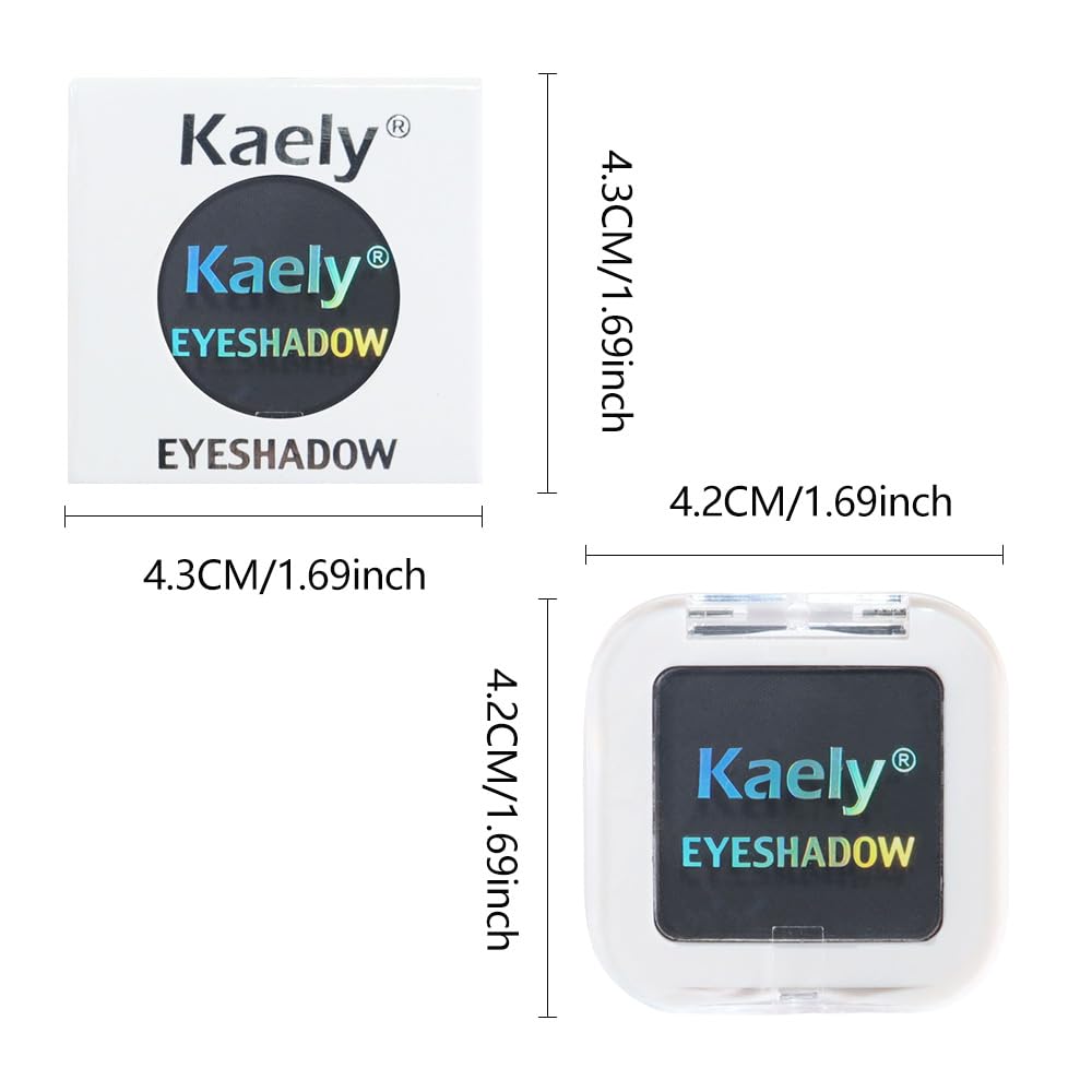 Kaely Pressed Single Eyeshadow Makeup, Black Matte Highly Pigmented Monochrome Eye Shadow Palette, Waterproof Neutral Powder Mini Eyeshadow, sombras para ojos, Lightweight Blendable, 07-Velvo Beauty