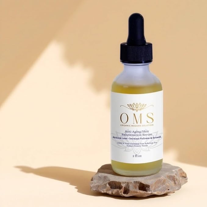 OMS Hair Growth Leave-In Daily Scalp Serum, Dramatically Reduces Loss & Graying, Increases Fullness & Density, Thickening & Strengthening, Chemical-Free, Clean Beauty, 6ml/2oz-Velvo Beauty