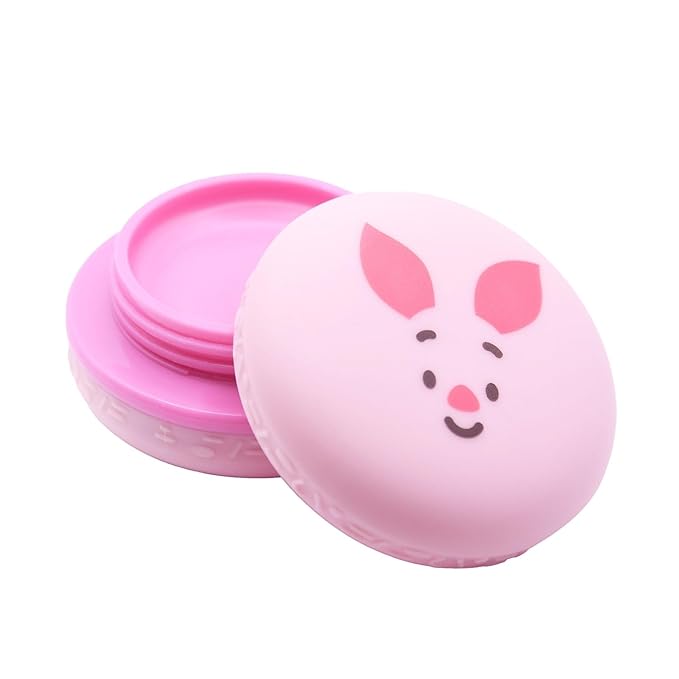 The Crème Shop x Disney Macaron Lip Balm Winnie The Pooh Lemon Honeycomb Crème Korean Scented Pocket Portable Vitamin E Shea Butter (Piglet (Rosy Watermelon))-Velvo Beauty